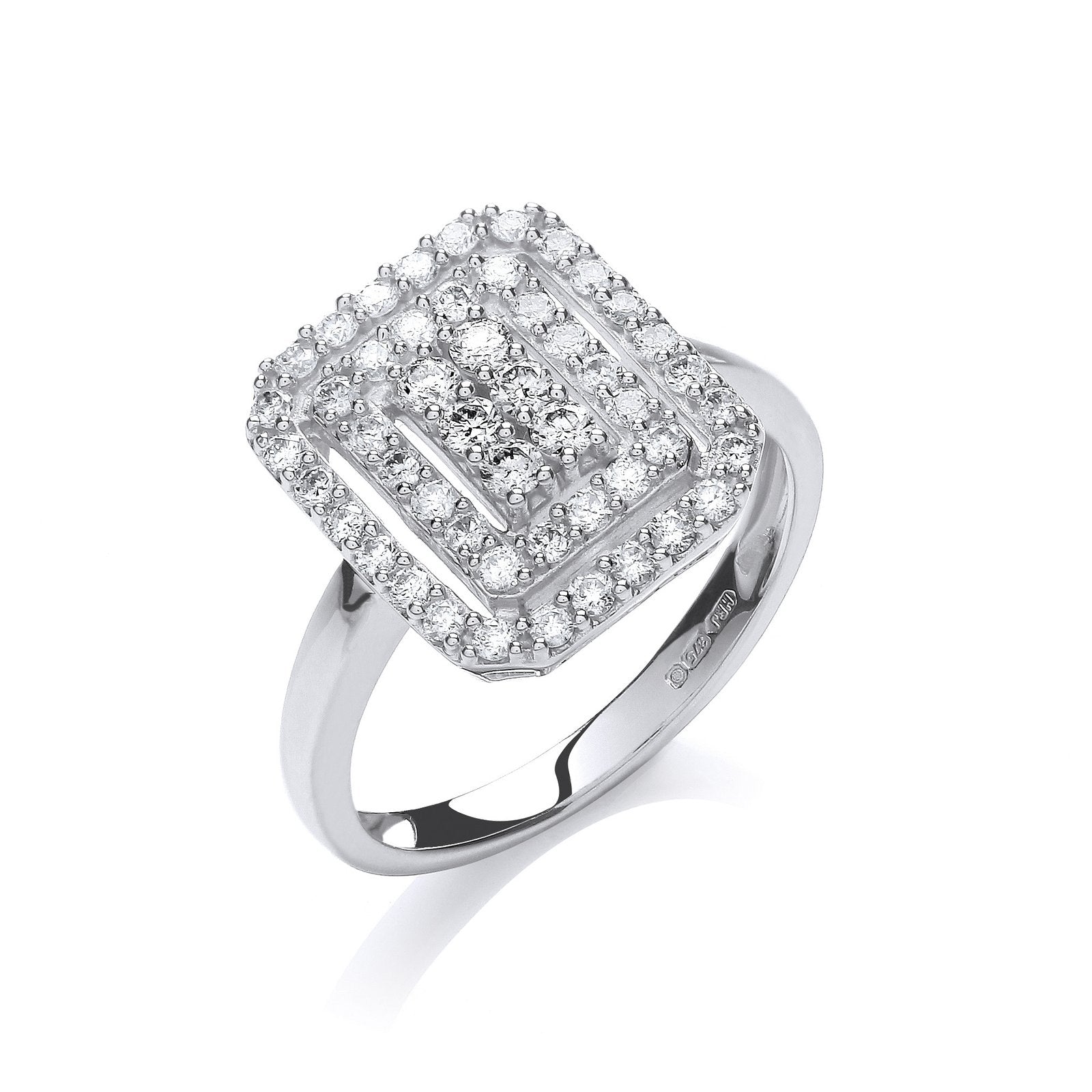 9ct White Gold 0.50ct Diamond Dress Ring - Fine Ring - Certified Authentic - Swiss Made – Luxury Jewellery by Imperial